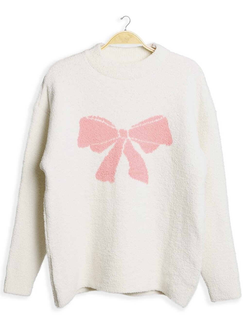 Ribbon Pointed Crew Neck Sweater
